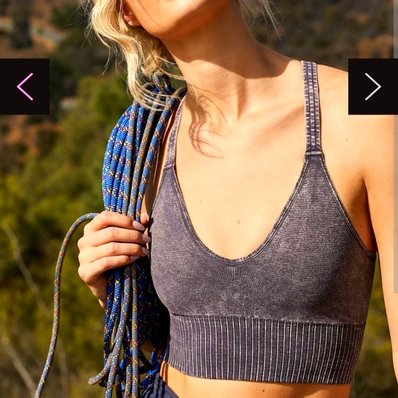 NEW Free People Movement Good Karma V Crop Sports Bra & Leggings Bundle Graphite - Picture 7 of 15
